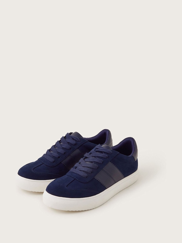 Monsoon Blue Faux Suede Trainers - Image 2 of 3 Monsoon Blue Faux Suede Trainers - Image 2 of 3