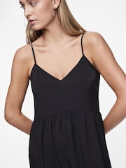 PIECES Black Print Tiered Maxi Dress - Image 2 of 5