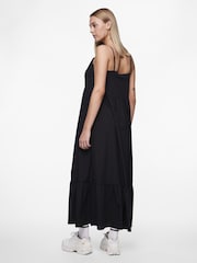 PIECES Black Print Tiered Maxi Dress - Image 4 of 5