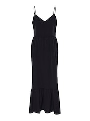 PIECES Black Print Tiered Maxi Dress - Image 5 of 5