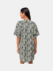Whistles Green/Multi Petite Checkerboard Tiger Dress - Image 3 of 6