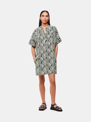 Whistles Green/Multi Petite Checkerboard Tiger Dress - Image 4 of 6