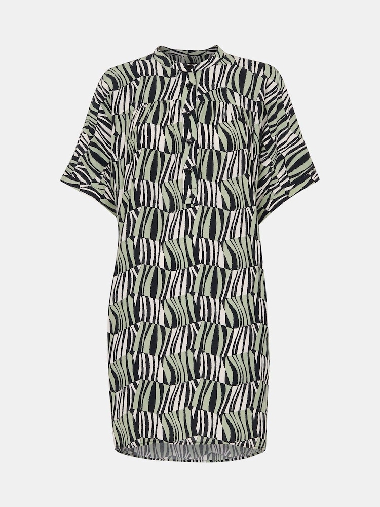 Whistles Green/Multi Petite Checkerboard Tiger Dress - Image 6 of 6