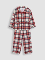 JoJo Maman Bébé Cream Check Woven Pyjamas - Image 1 of 5