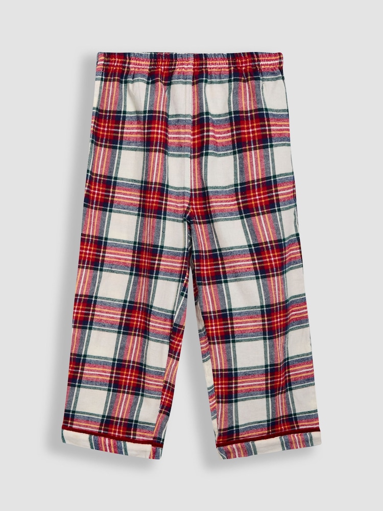JoJo Maman Bébé Cream Check Woven Pyjamas - Image 5 of 5