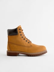 Wheat Leather Lace-Up Boots - Image 3 of 6