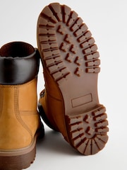 Wheat Leather Lace-Up Boots - Image 4 of 6