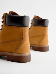 Wheat Leather Lace-Up Boots - Image 6 of 6
