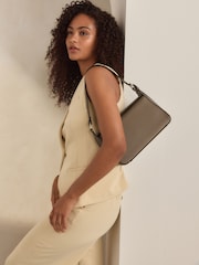 Khaki Green Structured Shoulder Bag - Image 1 of 7