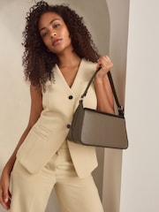 Khaki Green Structured Shoulder Bag - Image 2 of 7