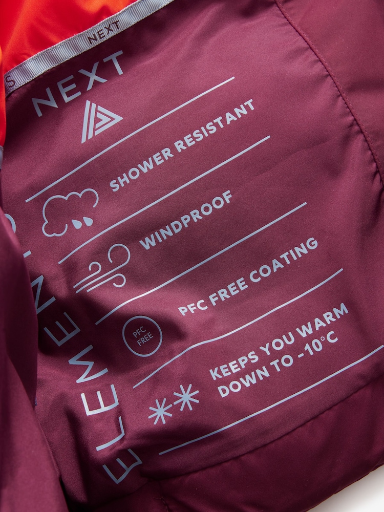 Burgund - Elements Shower Resistant Padded Jacket - Bild 13 von 13 Burgund - Elements Shower Resistant Padded Jacket - Bild 13 von 13