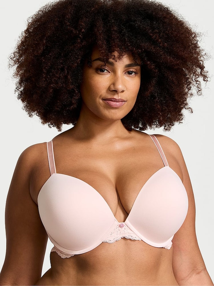 Victoria's Secret Purest Pink Lace Trim Push Up Bra - Image 1 of 4