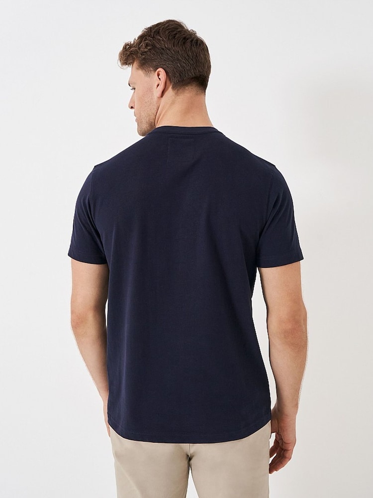 Crew Clothing Embroidered Flag 100% Cotton T-Shirt - Image 2 of 4