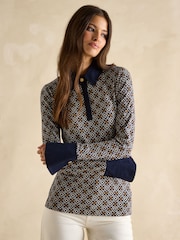 Joules Cordelia Blue Long Sleeve Top - Image 1 of 6