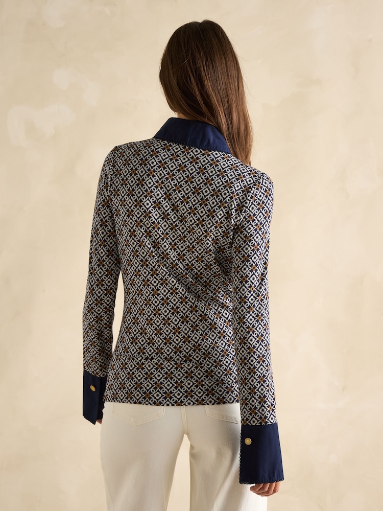 Joules Cordelia Blue Long Sleeve Top - Image 2 of 6