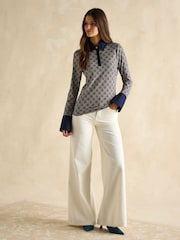 Joules Cordelia Blue Long Sleeve Top - Image 3 of 6