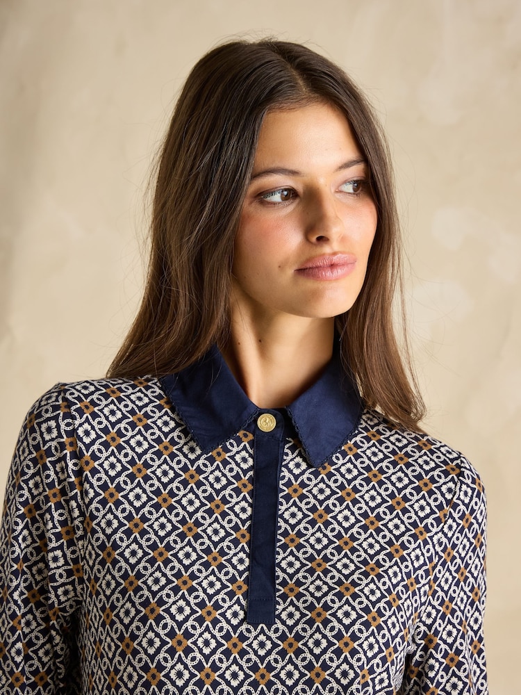 Joules Cordelia Blue Long Sleeve Top - Image 4 of 6