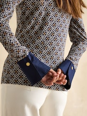 Joules Cordelia Blue Long Sleeve Top - Image 5 of 6