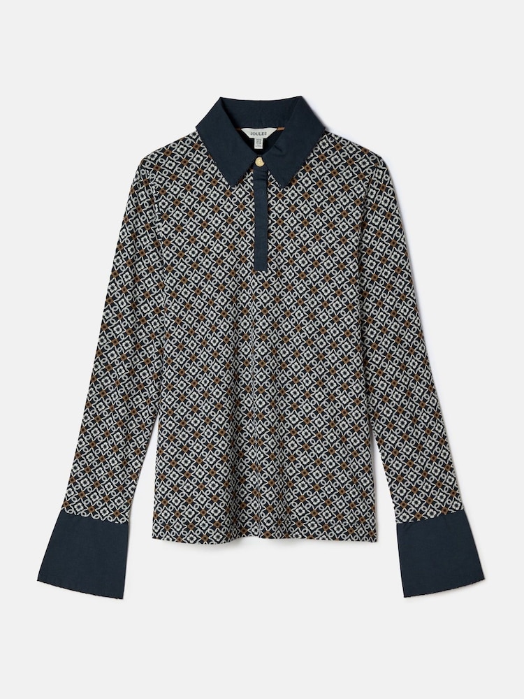 Joules Cordelia Blue Long Sleeve Top - Image 6 of 6