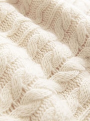 White Ecru 100% Lambswool Premium Sleeveless Cable Knitted Jumper Tank Vest Top - Image 7 of 8