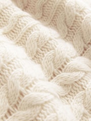 White Ecru 100% Lambswool Premium Sleeveless Cable Knitted Jumper Tank Vest Top - Image 8 of 8
