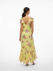 VERO MODA Green Floral Print Ruffle Sleeve Maxi Dress - Image 2 of 7