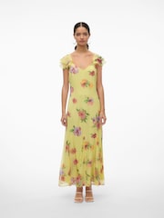 VERO MODA Green Floral Print Ruffle Sleeve Maxi Dress - Image 3 of 7