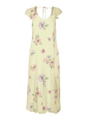 VERO MODA Green Floral Print Ruffle Sleeve Maxi Dress - Image 6 of 7