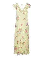 VERO MODA Green Floral Print Ruffle Sleeve Maxi Dress - Image 7 of 7