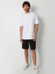 Threadbare Black Cotton Blend Textured Sweat Shorts - Image 3 of 4