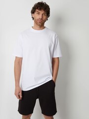 Threadbare Black Cotton Blend Textured Sweat Shorts - Image 4 of 4