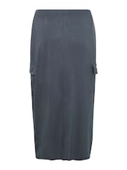 Yours Curve Grey Maxi Cargo Skirt - Image 4 of 4