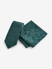 Forest Green Slim Tie And Pocket Square Set - Image 1 of 5