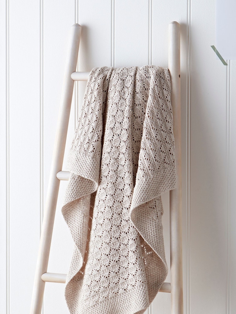 The White Company Baby Natural Cotton Heirloom Blanket - Image 1 of 2