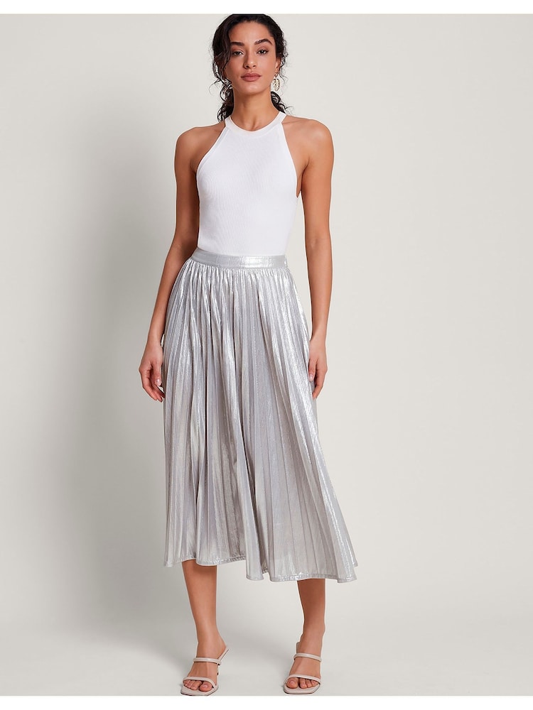 Monsoon Silver Mia Pleated Skirt - Image 2 of 4 Monsoon Silver Mia Pleated Skirt - Image 2 of 4