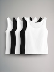 The Set White/Black Scoop Neck Vests 5 Pack - Image 1 of 6