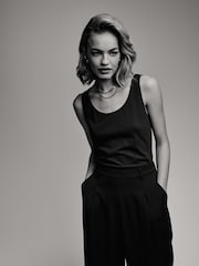 The Set White/Black Scoop Neck Vests 5 Pack - Image 3 of 6