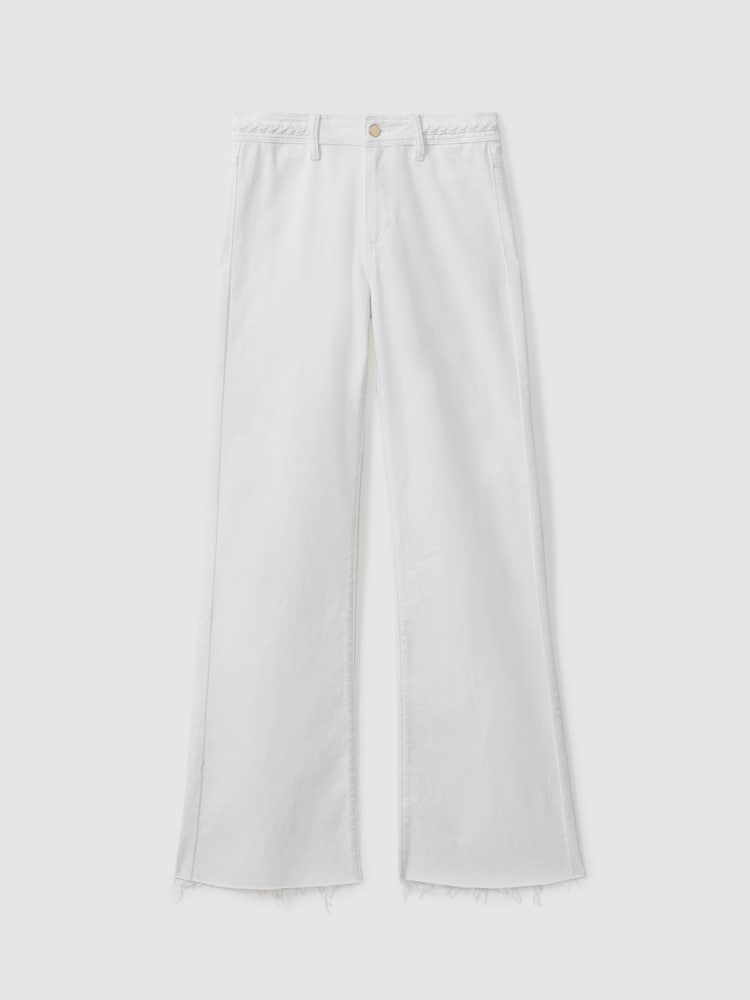 Paige Braided Waist Wide Leg Jeans - Image 1 of 5