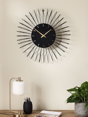 Black 3D Wire Frame Wall Clock - Image 2 of 5