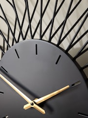 Black 3D Wire Frame Wall Clock - Image 3 of 5