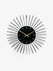 Black 3D Wire Frame Wall Clock - Image 4 of 5