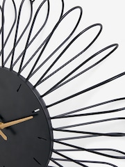 Black 3D Wire Frame Wall Clock - Image 5 of 5
