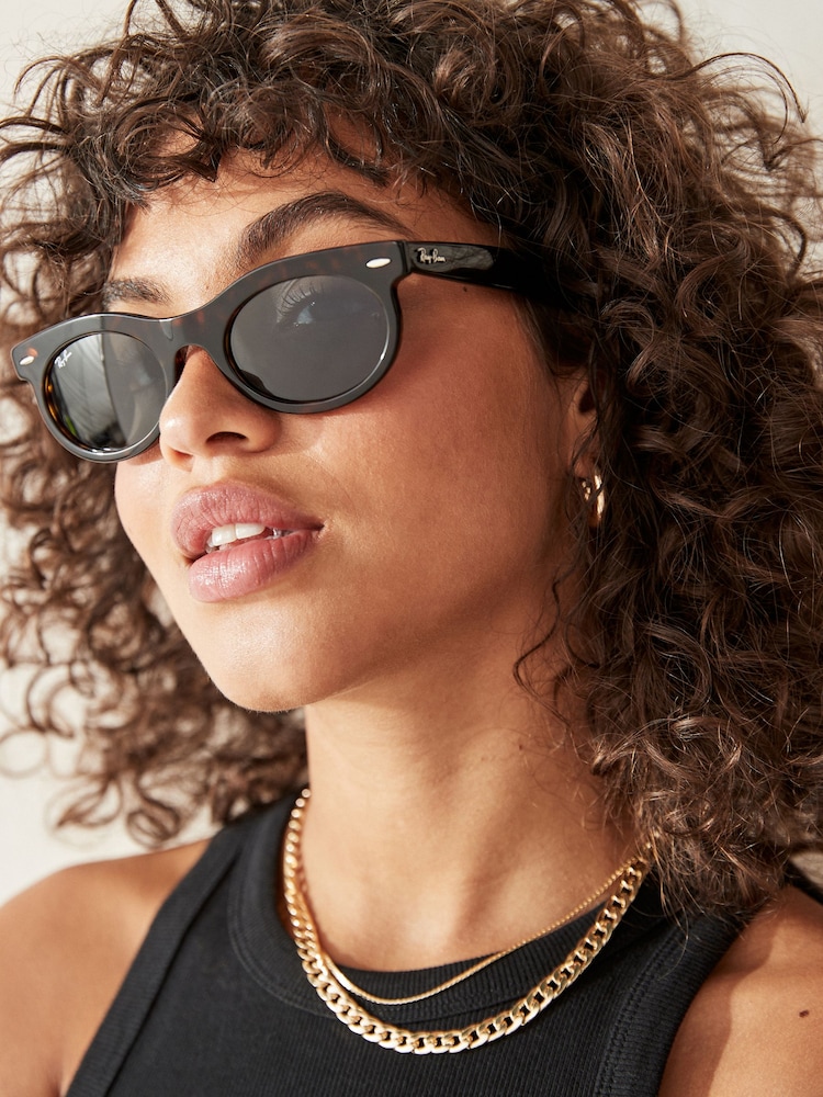 Rayban Wayfarer Oval Rb2242 Oval Black Sunglasses - Image 1 of 8