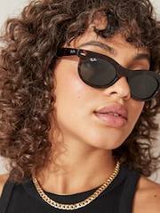 Rayban Wayfarer Oval Rb2242 Oval Black Sunglasses - Image 2 of 8
