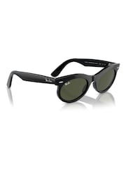 Rayban Wayfarer Oval Rb2242 Oval Black Sunglasses - Image 3 of 8