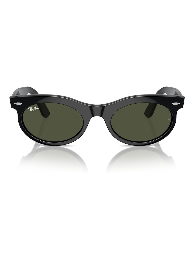 Rayban Wayfarer Oval Rb2242 Oval Black Sunglasses - Image 4 of 8