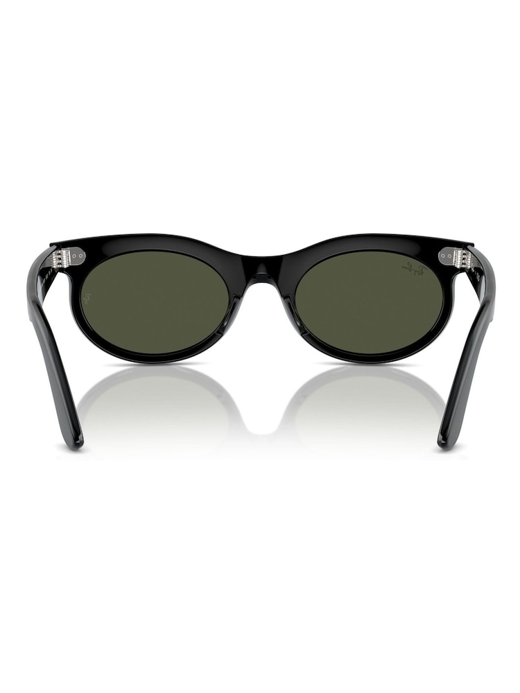 Rayban Wayfarer Oval Rb2242 Oval Black Sunglasses - Image 6 of 8