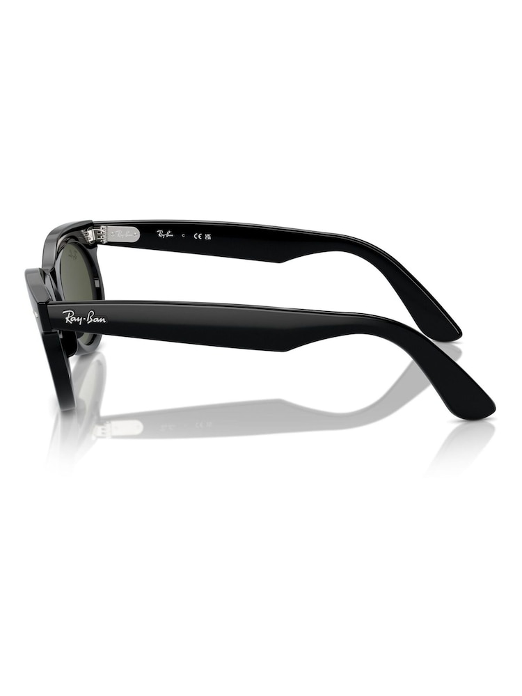 Rayban Wayfarer Oval Rb2242 Oval Black Sunglasses - Image 7 of 8