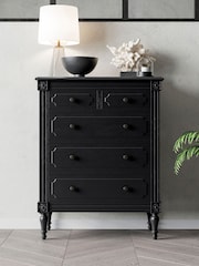 Feather & Black Black Casterton 5 Drawer Wooden Chest - Image 1 of 2
