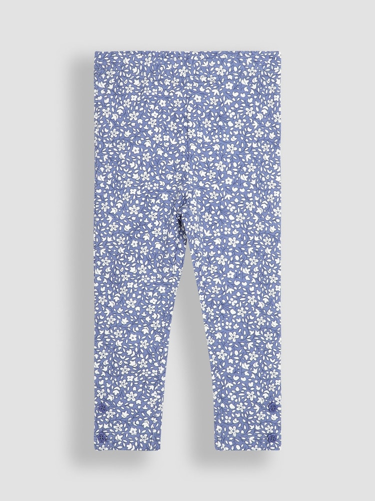 JoJo Maman Bébé Navy Blue Ditsy Floral 2-Pack Autumn Ditsy Floral Leggings - Image 2 of 7